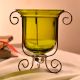 Handmade Glass Tea Light Candle Holders in Yellowish Shade